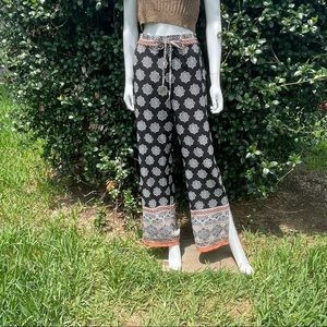 Est 1946 Bohemian All-Over Print Wide Slpit Leg Palazzo Puddle Pants